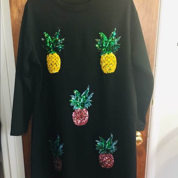 Contrast Sequin Pineapple Dress - Picture 2 of 6